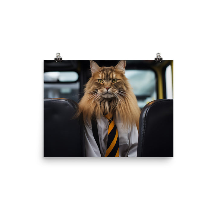 Maine Coon Transit Operator Photo paper poster - PosterfyAI.com