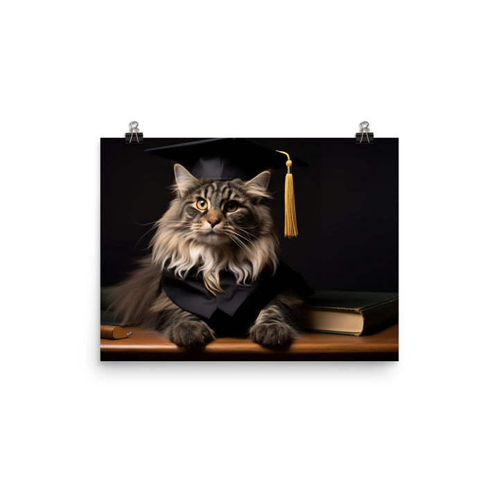 Maine Coon Student Photo paper poster - PosterfyAI.com