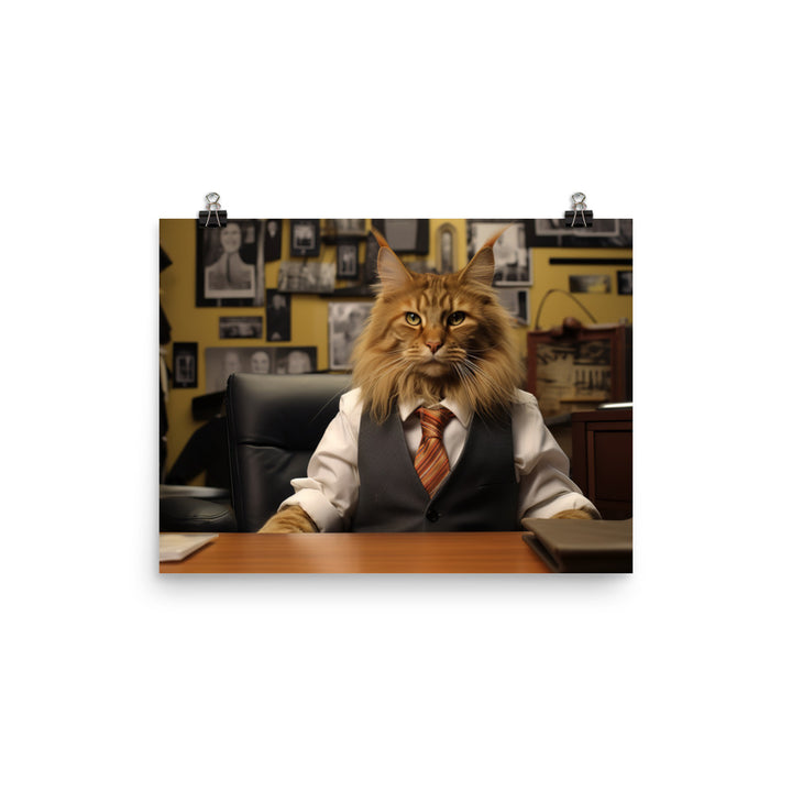 Maine Coon Sales Consultant Photo paper poster - PosterfyAI.com