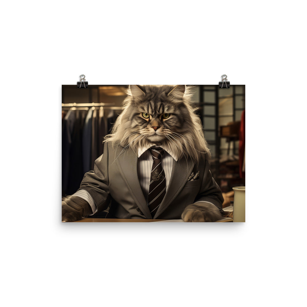 Maine Coon Sales Consultant Photo paper poster - PosterfyAI.com