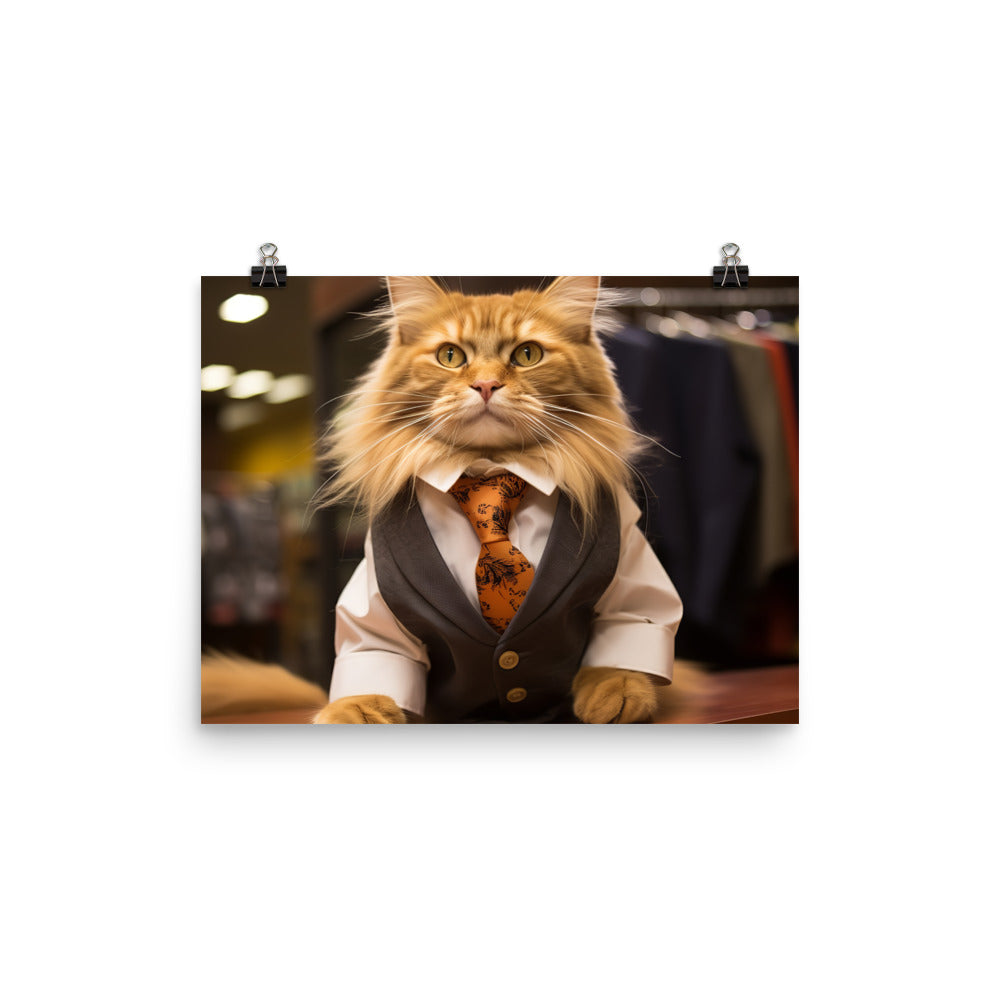 Maine Coon Sales Consultant Photo paper poster - PosterfyAI.com