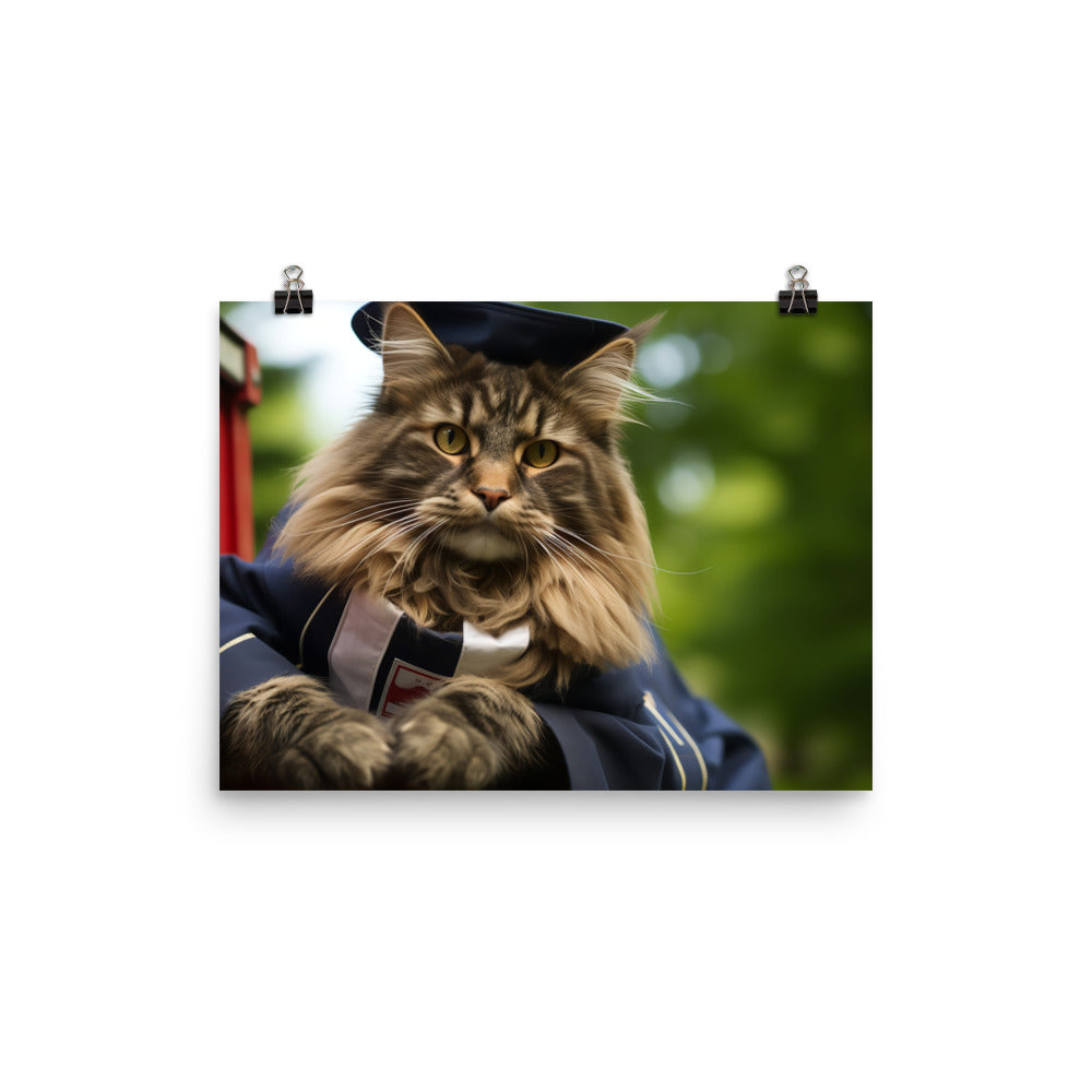 Maine Coon Mail Carrier Photo paper poster - PosterfyAI.com