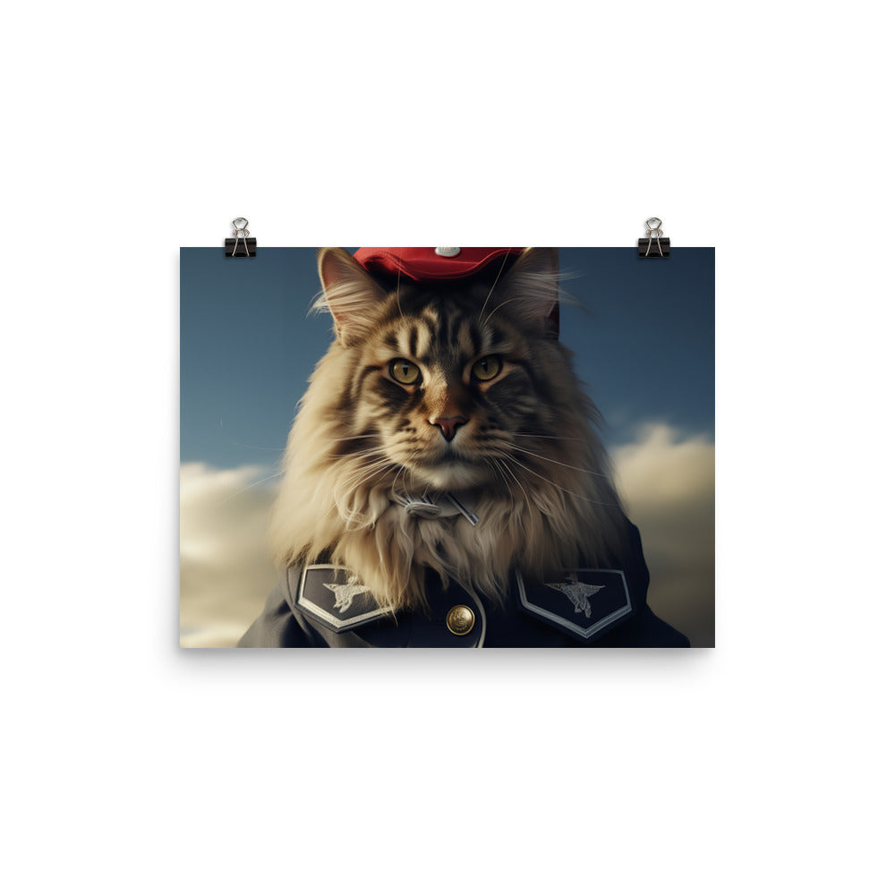 Maine Coon Mail Carrier Photo paper poster - PosterfyAI.com