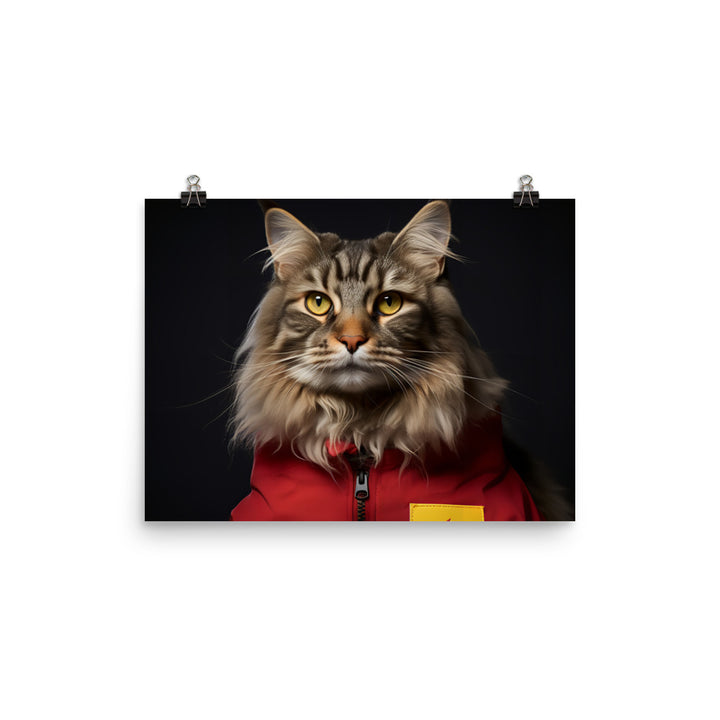 Maine Coon Fast Food Crew Photo paper poster - PosterfyAI.com