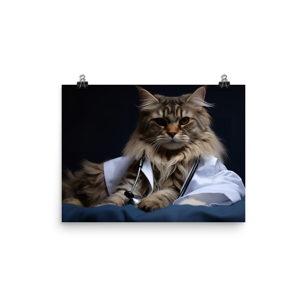 Maine Coon Doctor Photo paper poster - PosterfyAI.com