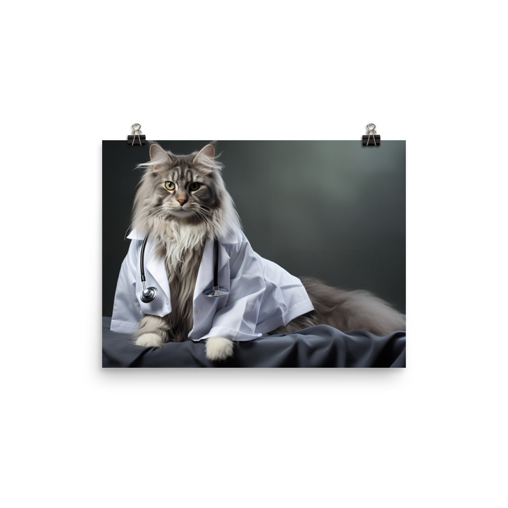 Maine Coon Doctor Photo paper poster - PosterfyAI.com