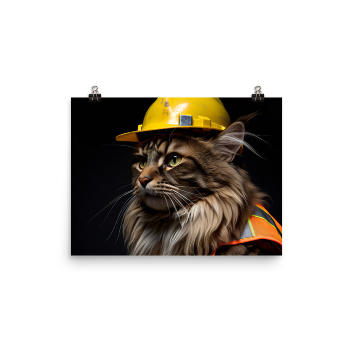 Maine Coon Contractor Photo paper poster - PosterfyAI.com