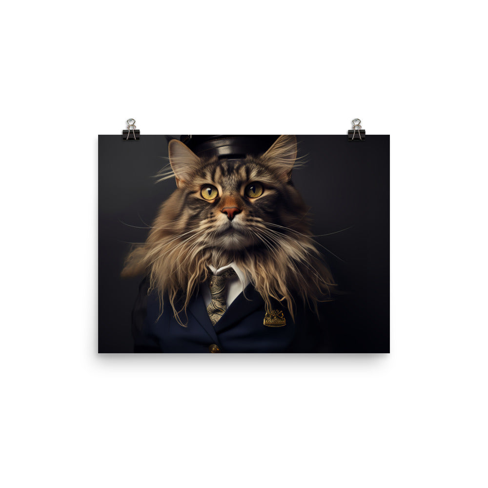 Maine Coon Cabin Crew Photo paper poster - PosterfyAI.com