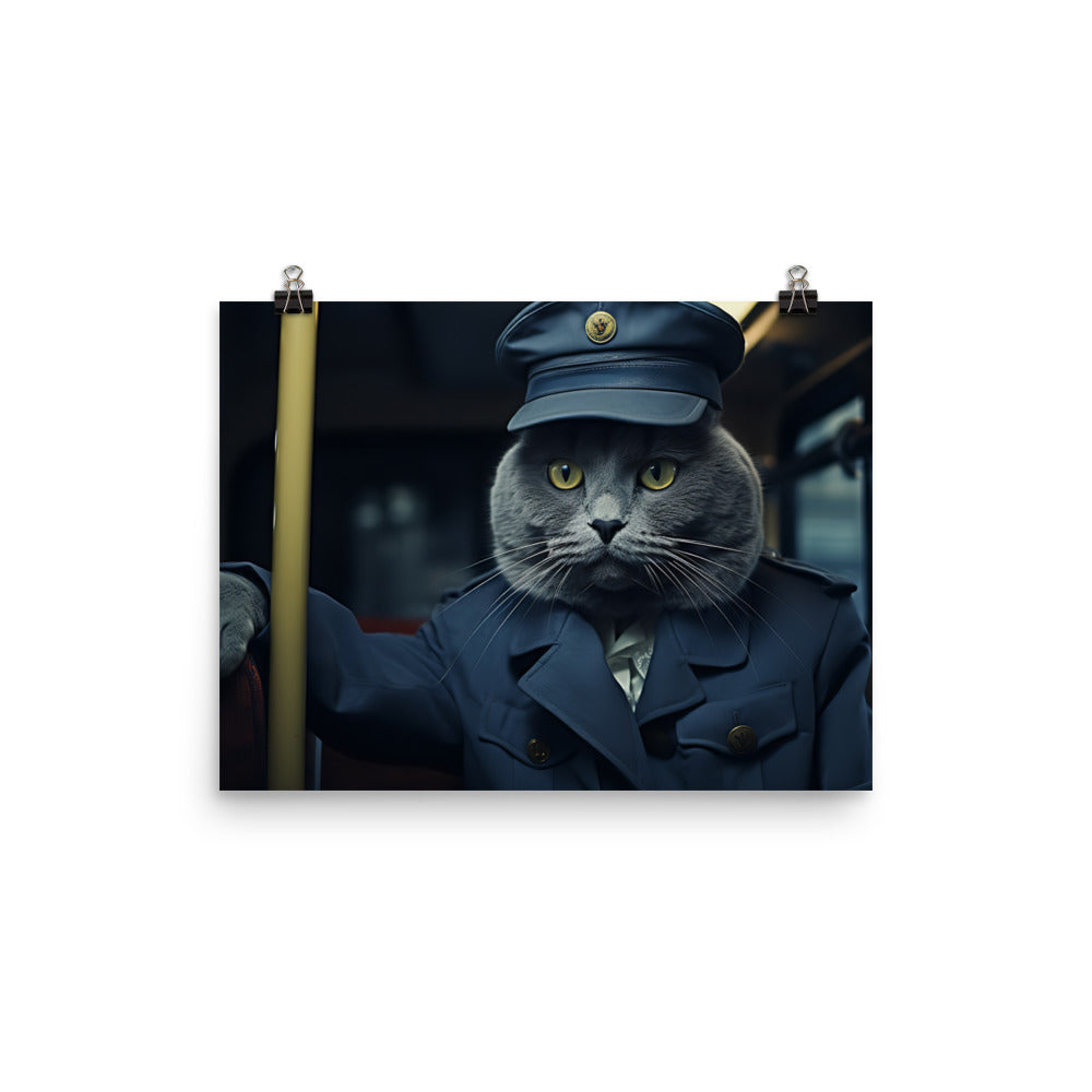 Russian Blue Transit Operator Photo paper poster - PosterfyAI.com