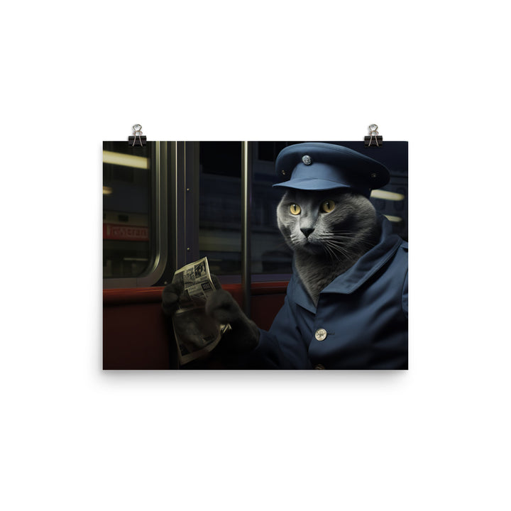 Russian Blue Transit Operator Photo paper poster - PosterfyAI.com