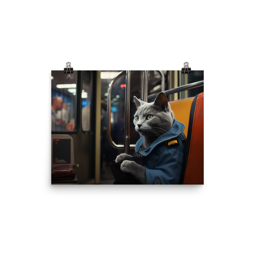 Russian Blue Transit Operator Photo paper poster - PosterfyAI.com