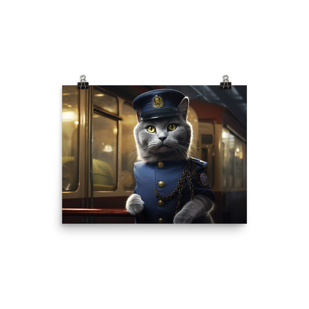 Russian Blue Transit Operator Photo paper poster - PosterfyAI.com