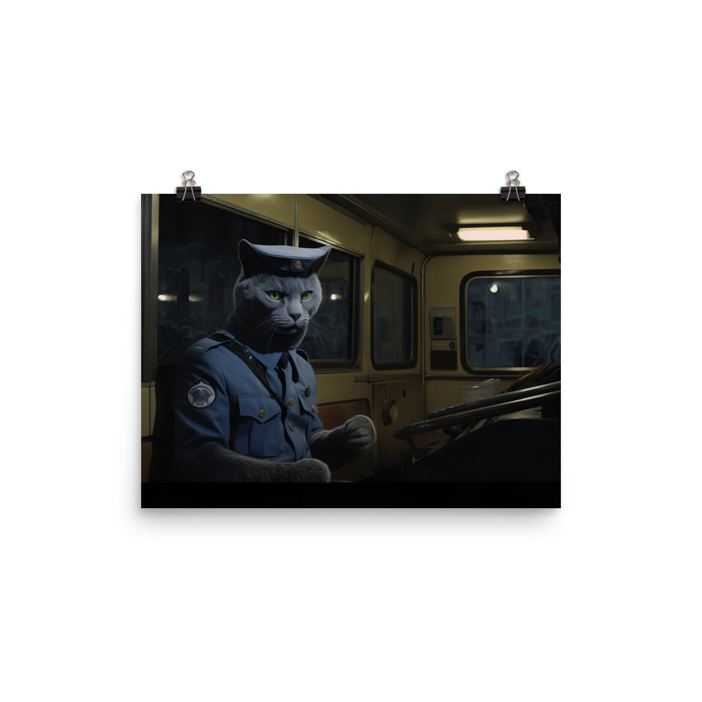 Russian Blue Transit Operator Photo paper poster - PosterfyAI.com