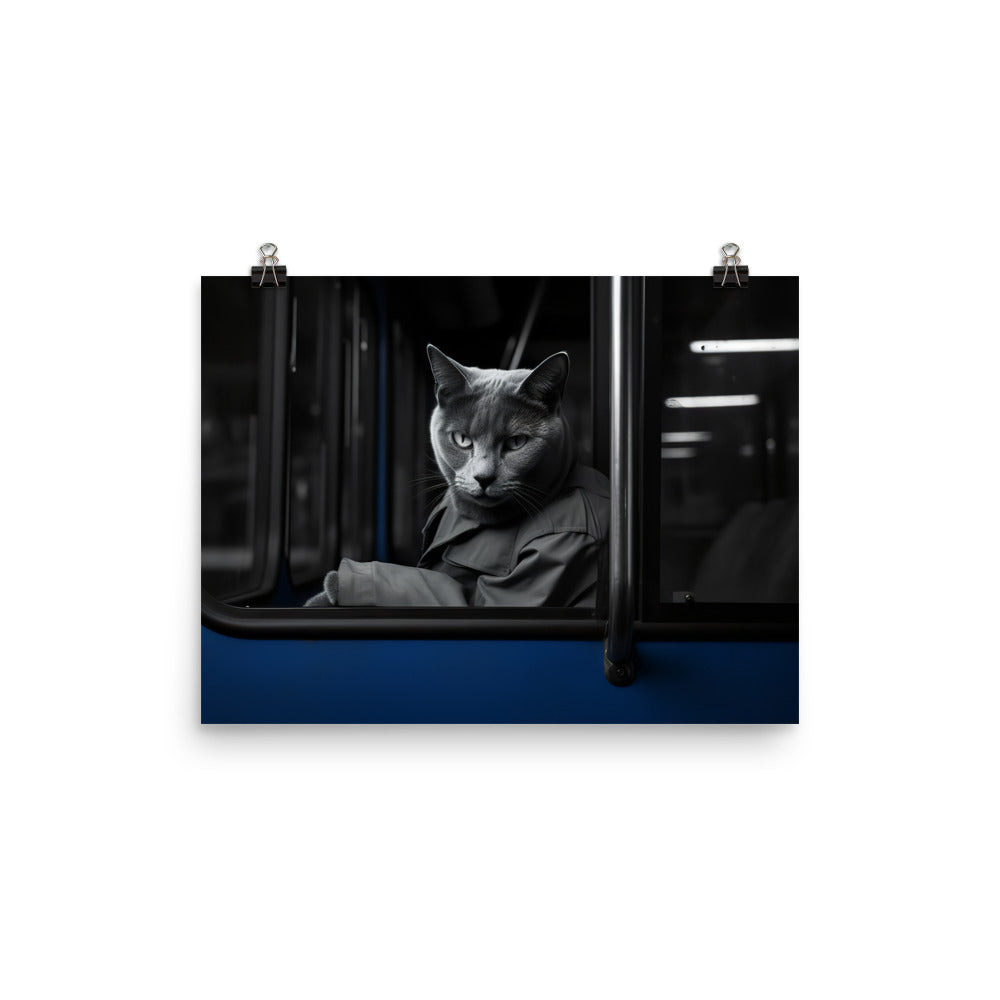 Russian Blue Transit Operator Photo paper poster - PosterfyAI.com