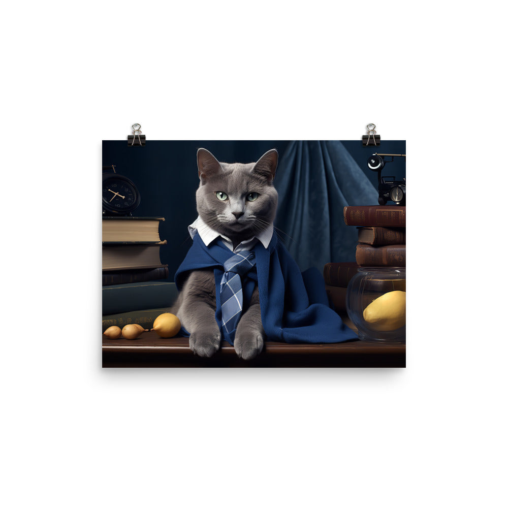 Russian Blue Student Photo paper poster - PosterfyAI.com