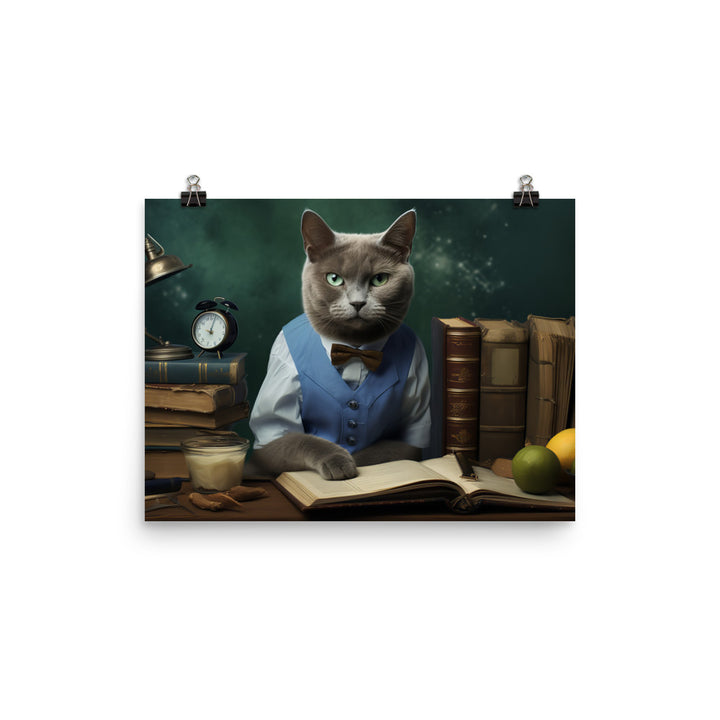 Russian Blue Student Photo paper poster - PosterfyAI.com