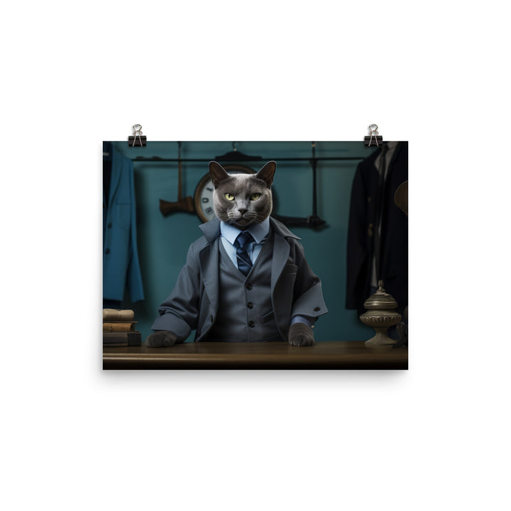 Russian Blue Sales Consultant Photo paper poster - PosterfyAI.com