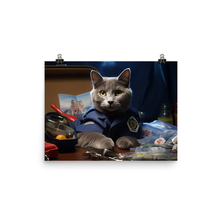 Russian Blue Paramedic Photo paper poster - PosterfyAI.com