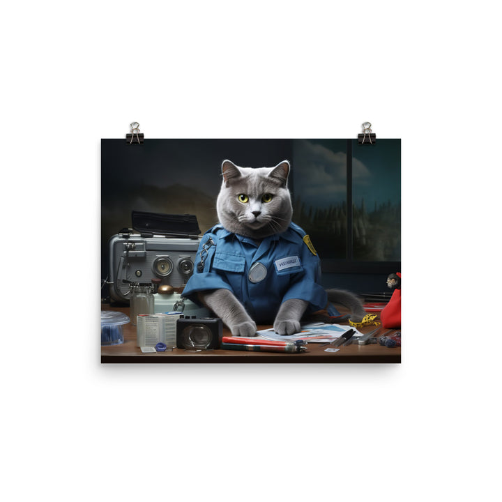 Russian Blue Paramedic Photo paper poster - PosterfyAI.com