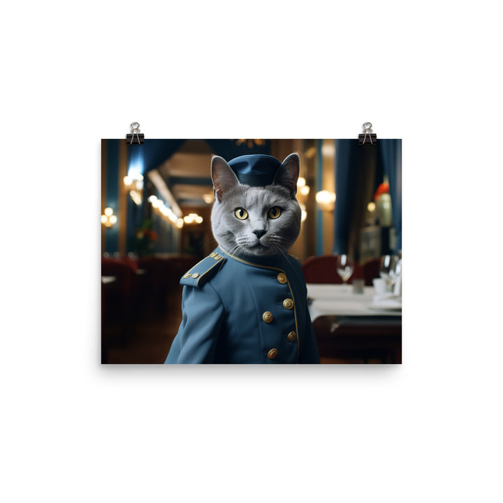 Russian Blue Hotel Staff Photo paper poster - PosterfyAI.com