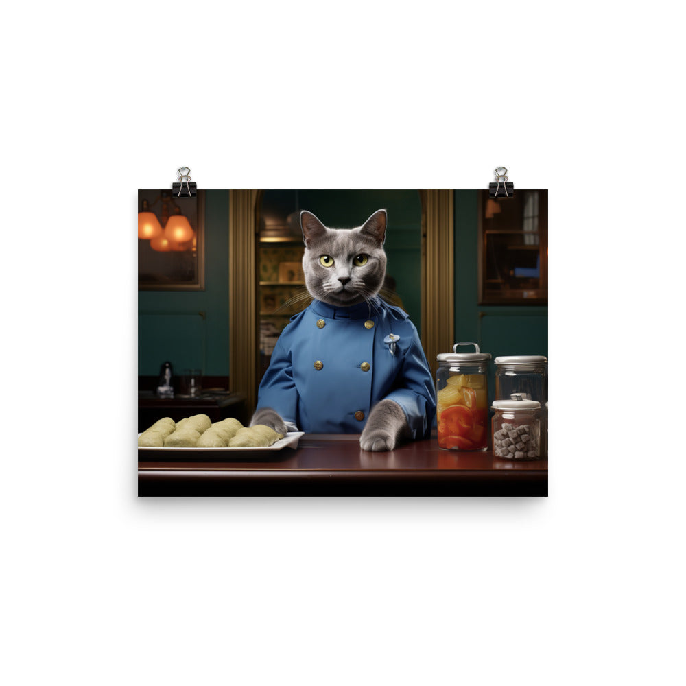 Russian Blue Fast Food Crew Photo paper poster - PosterfyAI.com