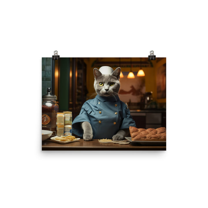 Russian Blue Fast Food Crew Photo paper poster - PosterfyAI.com