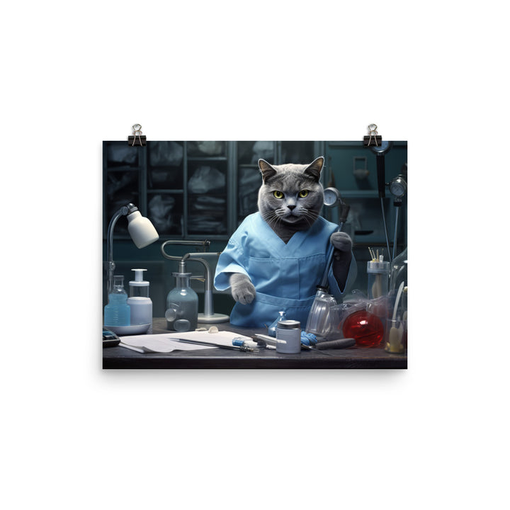 Russian Blue Doctor Photo paper poster - PosterfyAI.com