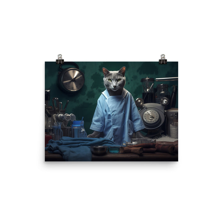 Russian Blue Doctor Photo paper poster - PosterfyAI.com