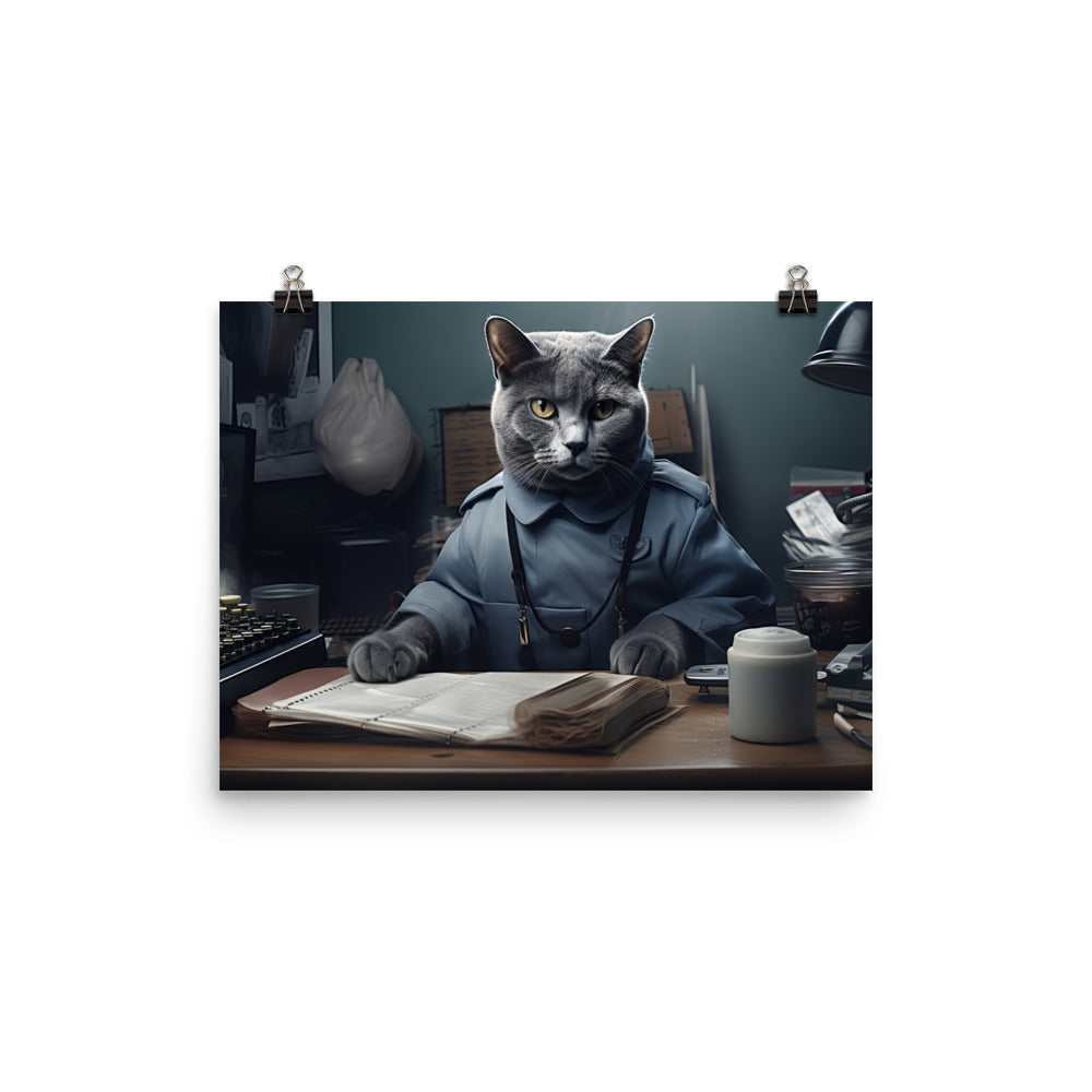 Russian Blue Doctor Photo paper poster - PosterfyAI.com