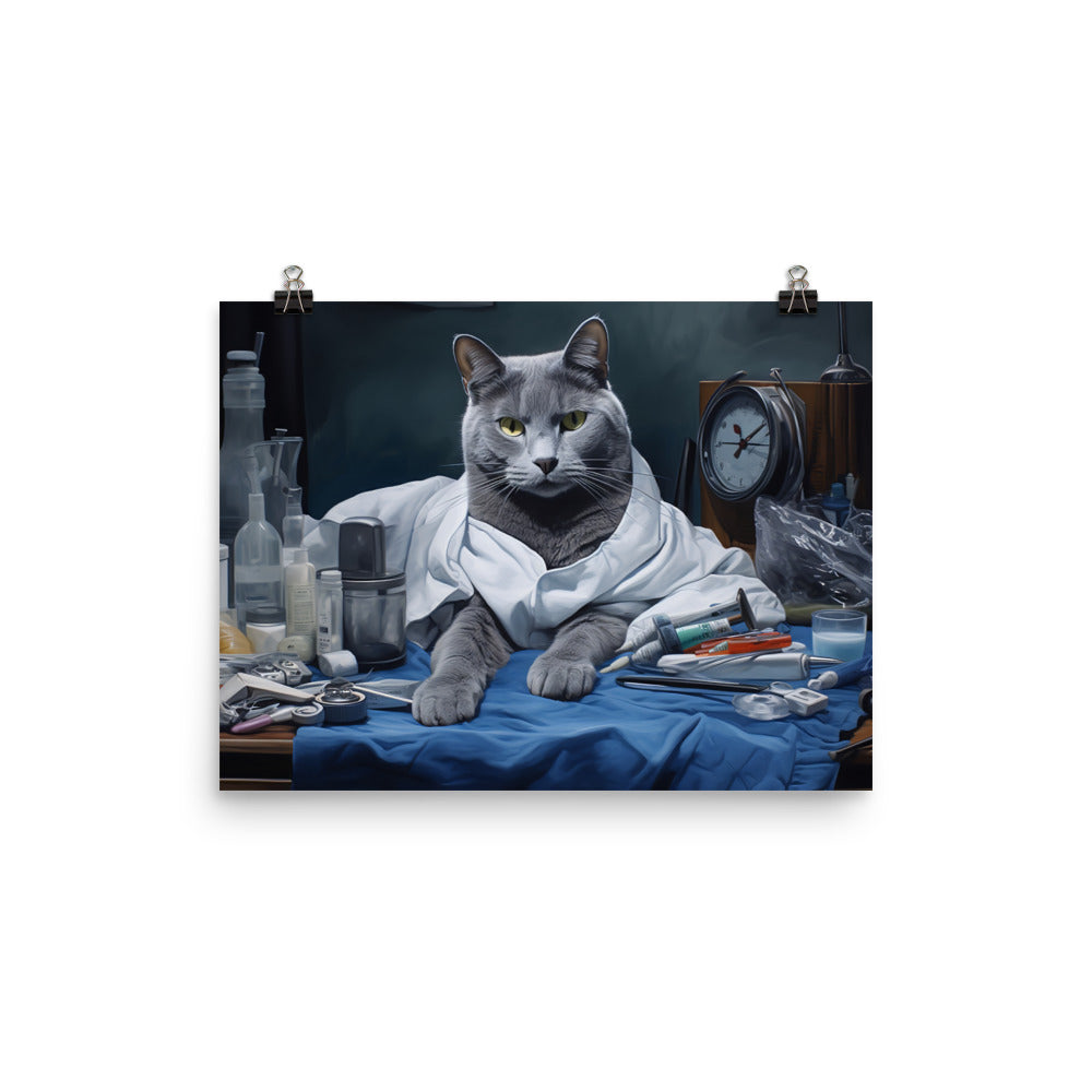 Russian Blue Doctor Photo paper poster - PosterfyAI.com