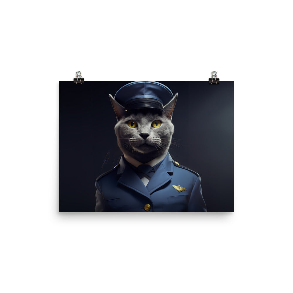 Russian Blue Cabin Crew Photo paper poster - PosterfyAI.com