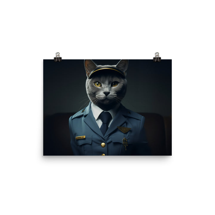 Russian Blue Cabin Crew Photo paper poster - PosterfyAI.com