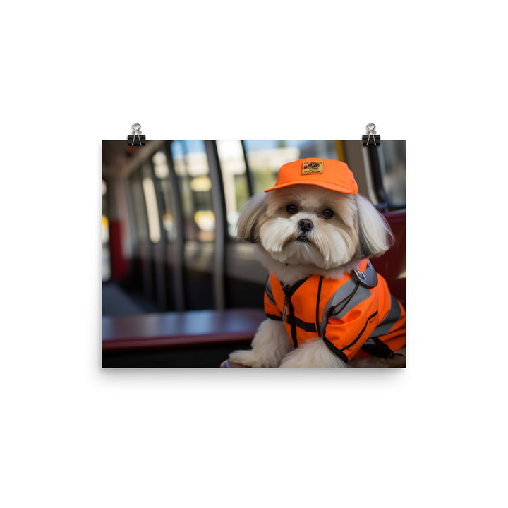 Lhasa Apso Transit Operator Photo paper poster - PosterfyAI.com