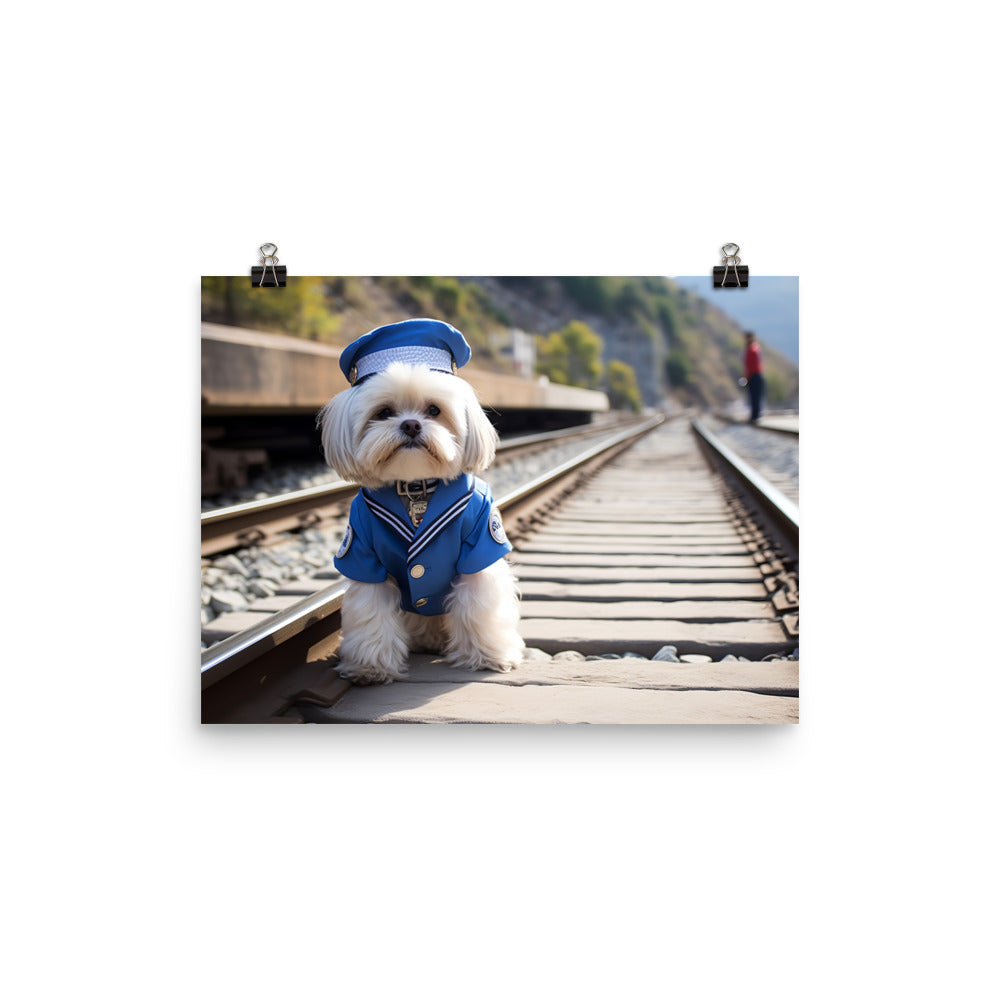 Lhasa Apso Transit Operator Photo paper poster - PosterfyAI.com