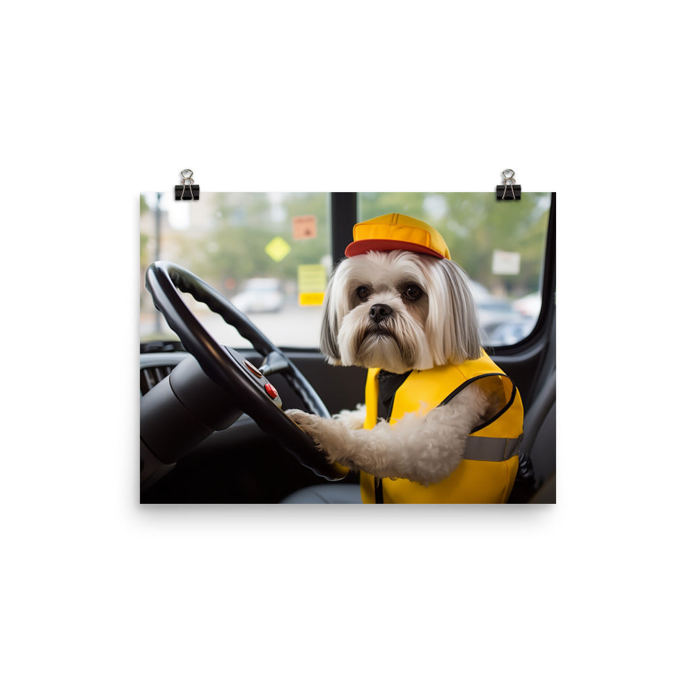 Lhasa Apso Transit Operator Photo paper poster - PosterfyAI.com