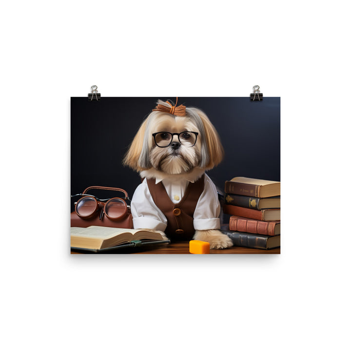 Lhasa Apso Student Photo paper poster - PosterfyAI.com