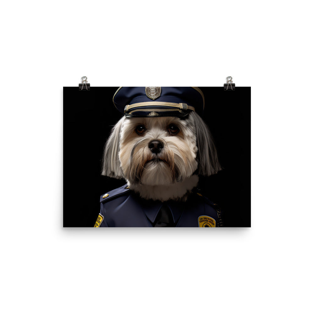 Lhasa Apso Security Officer Photo paper poster - PosterfyAI.com