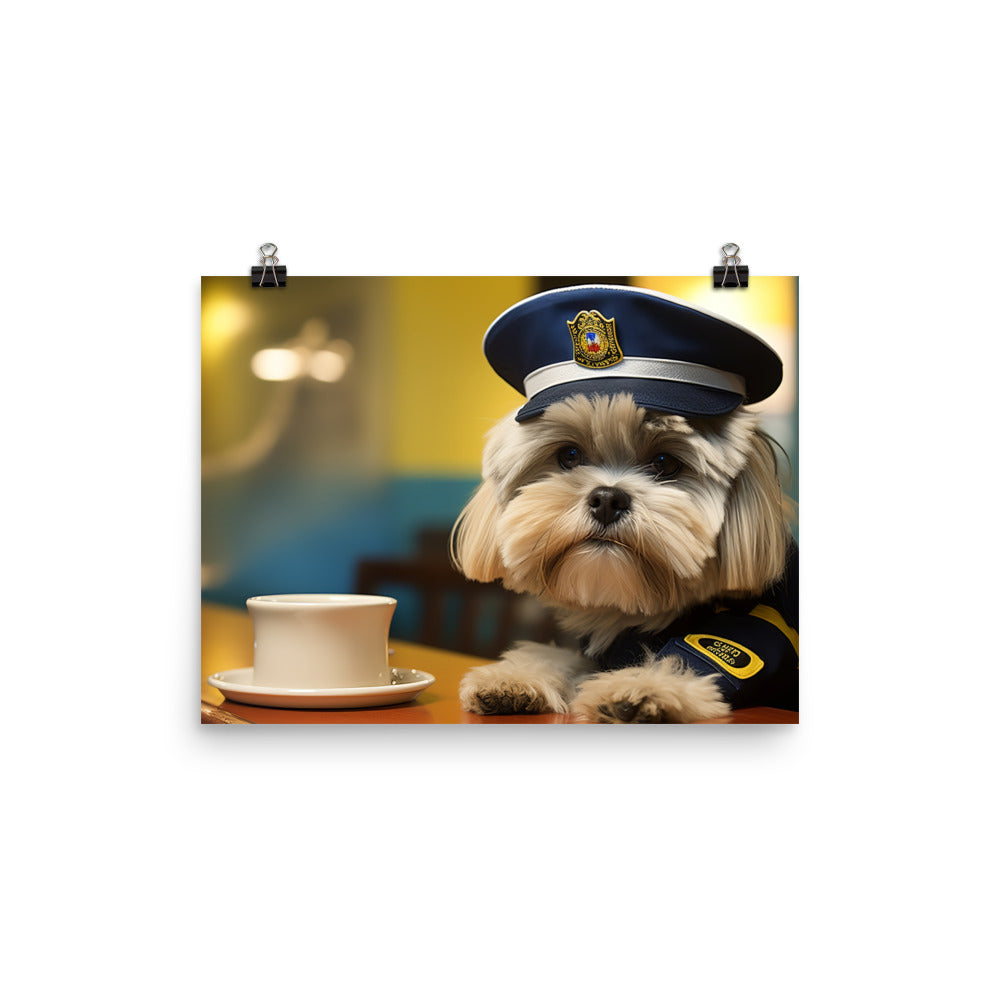 Lhasa Apso Security Officer Photo paper poster - PosterfyAI.com