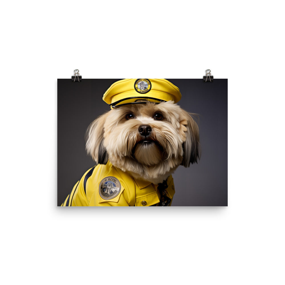 Lhasa Apso Security Officer Photo paper poster - PosterfyAI.com