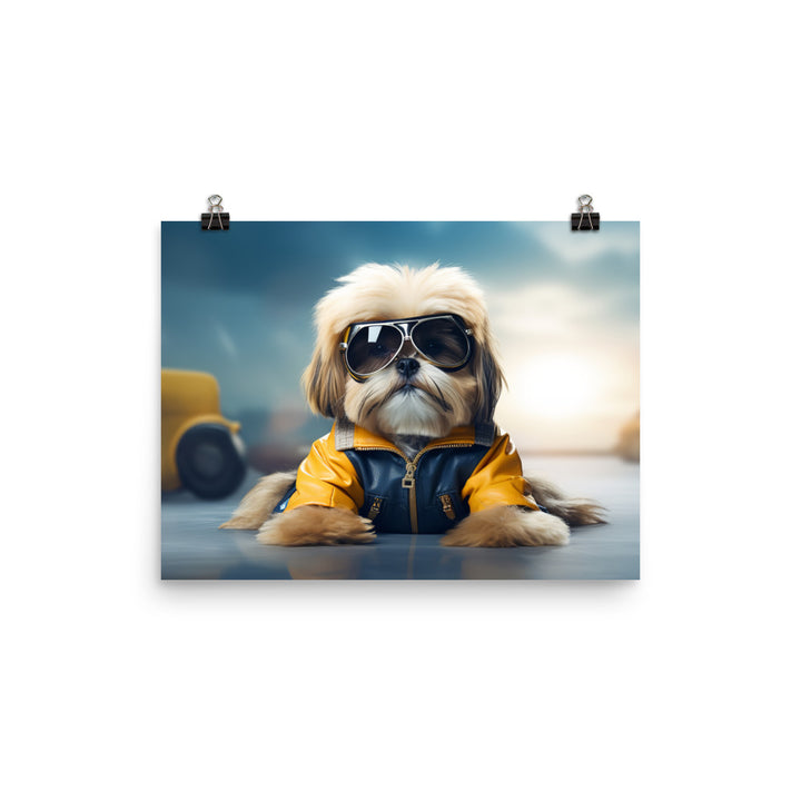 Lhasa Apso Pilot Photo paper poster - PosterfyAI.com