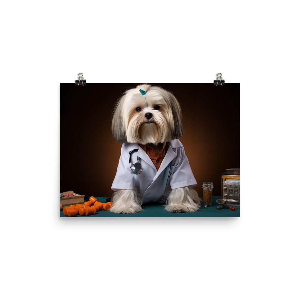 Lhasa Apso Doctor Photo paper poster - PosterfyAI.com