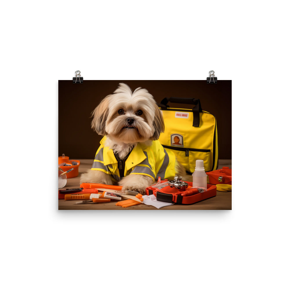 Lhasa Apso Paramedic Photo paper poster - PosterfyAI.com