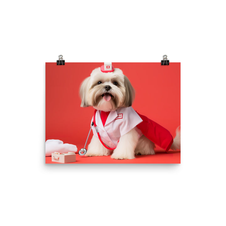 Lhasa Apso Nurse Photo paper poster - PosterfyAI.com