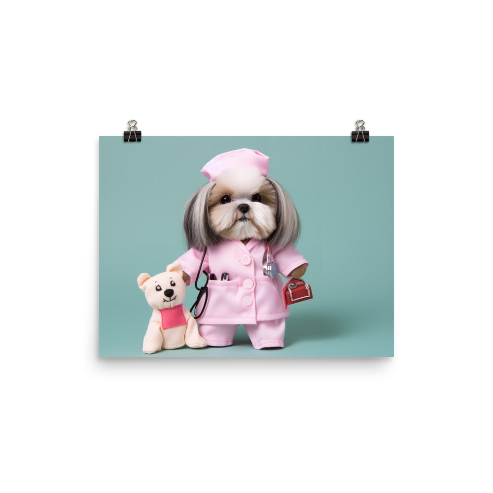 Lhasa Apso Nurse Photo paper poster - PosterfyAI.com