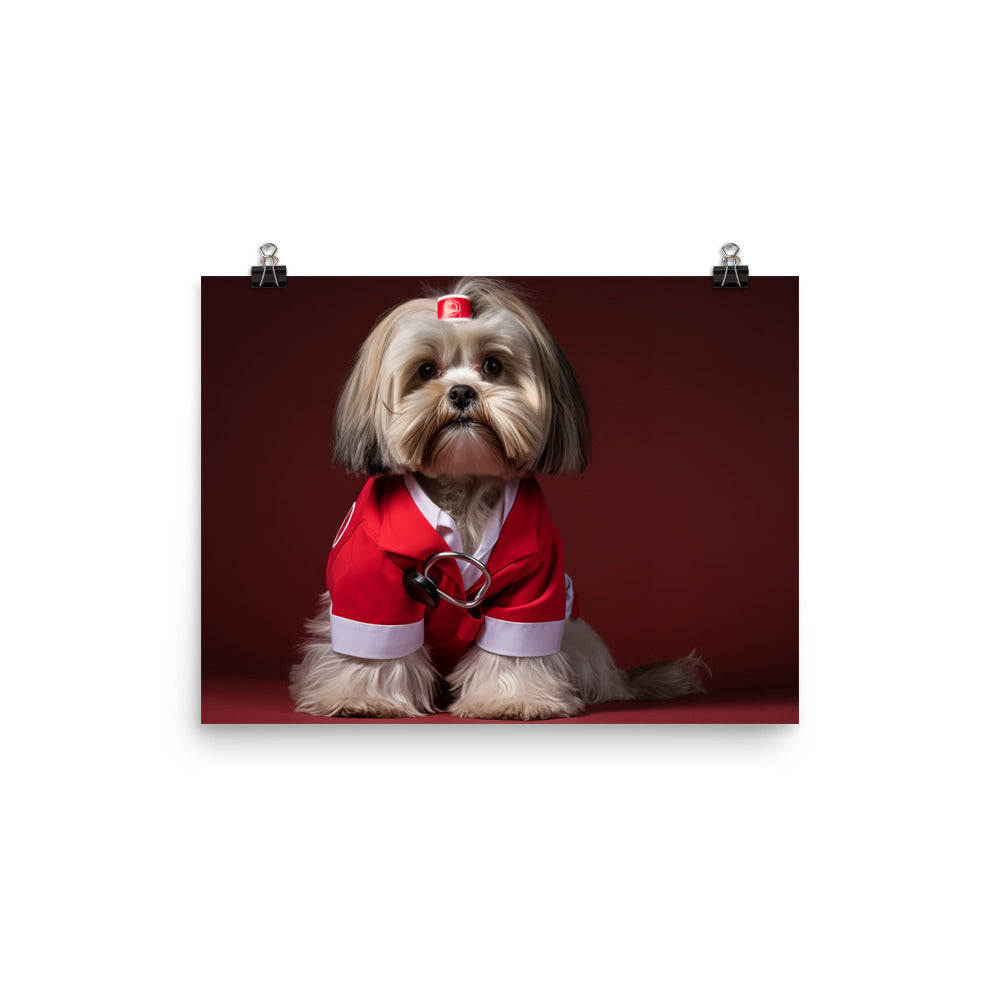 Lhasa Apso Nurse Photo paper poster - PosterfyAI.com