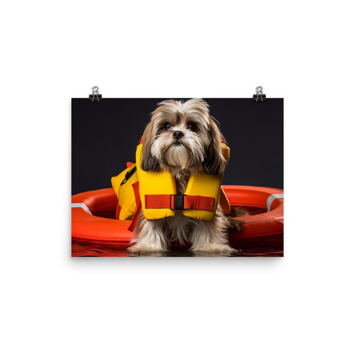 Lhasa Apso Lifeguard Photo paper poster - PosterfyAI.com