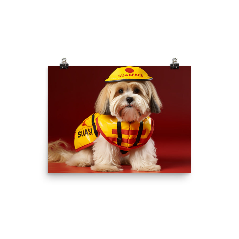 Lhasa Apso Lifeguard Photo paper poster - PosterfyAI.com