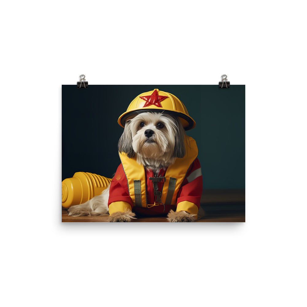 Lhasa Apso Lifeguard Photo paper poster - PosterfyAI.com