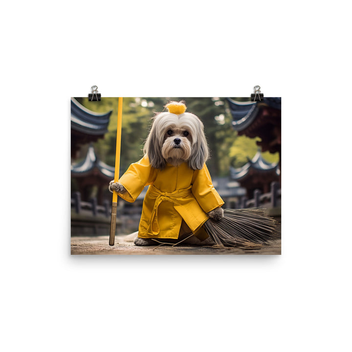 Lhasa Apso Janitor Photo paper poster - PosterfyAI.com