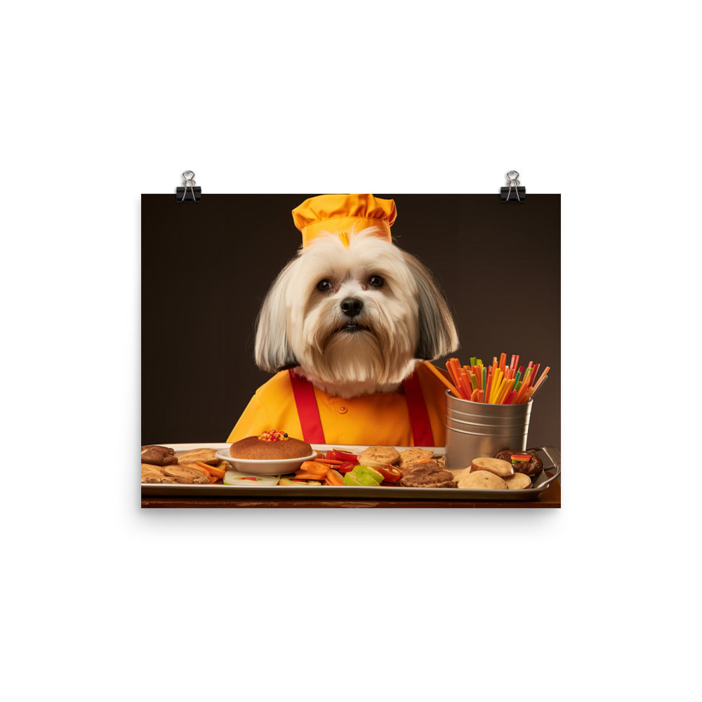 Lhasa Apso Fast Food Crew Photo paper poster - PosterfyAI.com